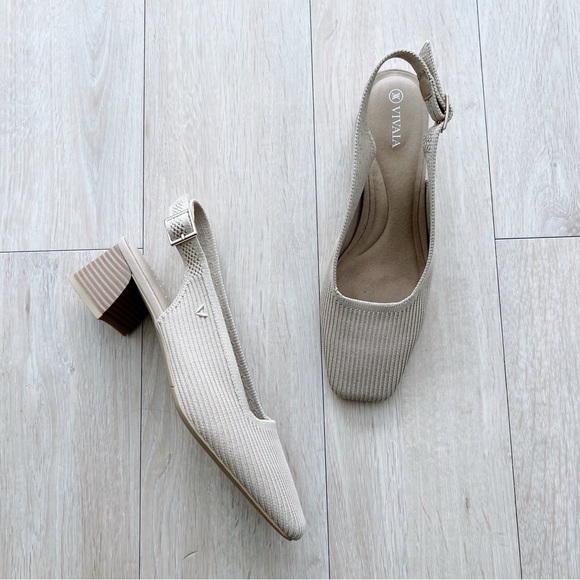 Vivaia Shoes - Vivaia Melody Slingback Square Toe Block Heel